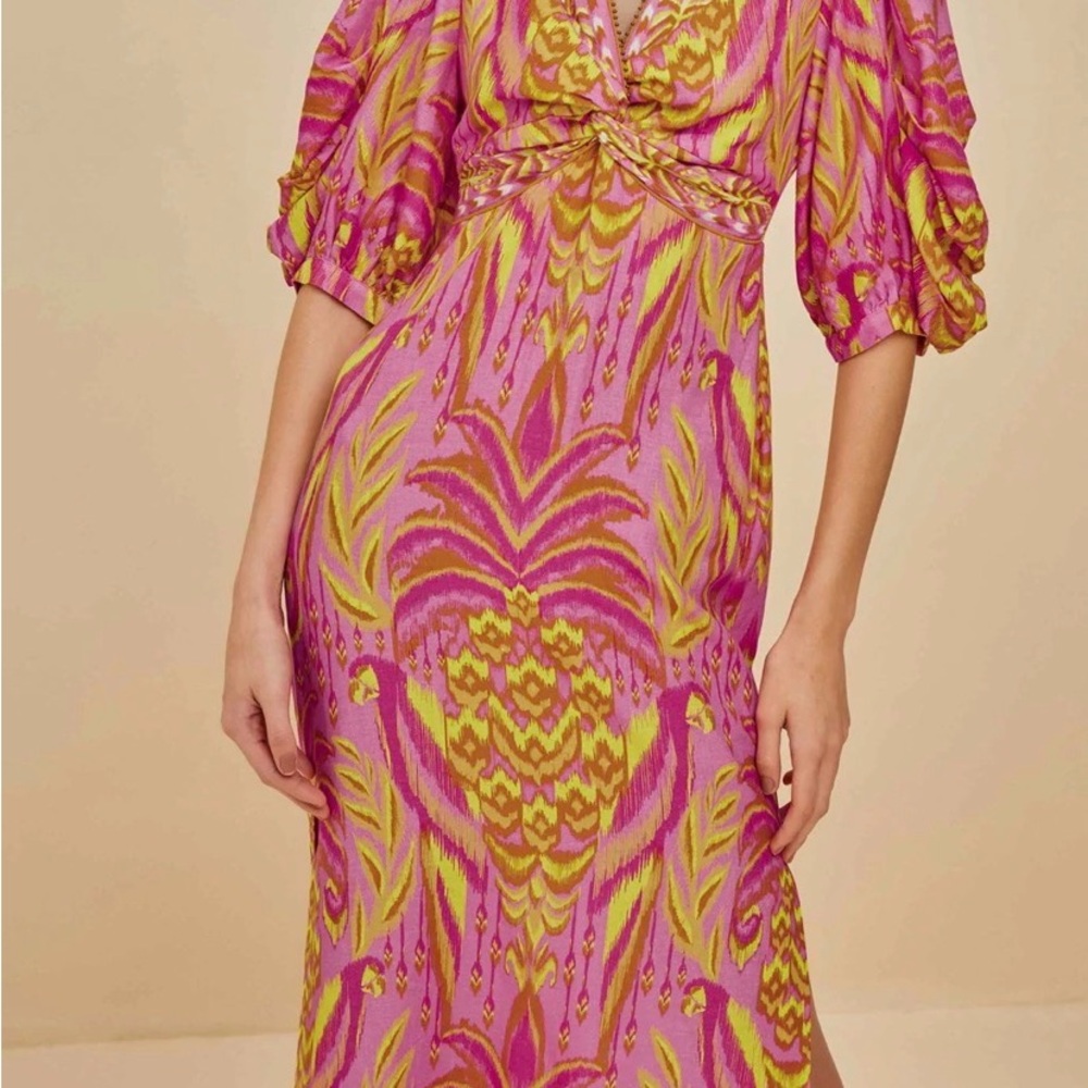 Farm Rio Pineapple Tapestry Midi Dress
